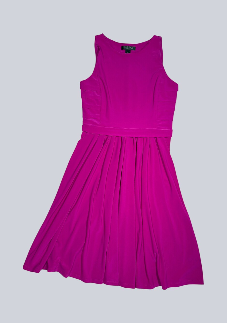 Lauren Ralph Lauren Women’s Size 4 Fuchsia Sleeveless Pleated Fit & Flare Dress